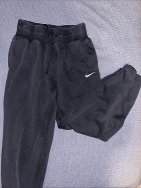 Nike Black Jogger Sweatpants with White Swoosh